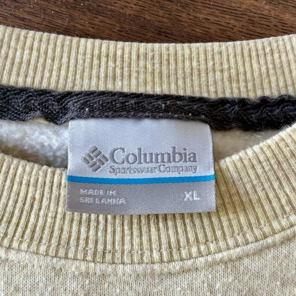 Columbia Hart Mountain II Mens XL Beige Fleece Crewneck Sweatshirt AM6769